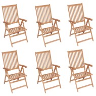 Scaune de grădină rabatabile, 6 buc., lemn masiv de tec