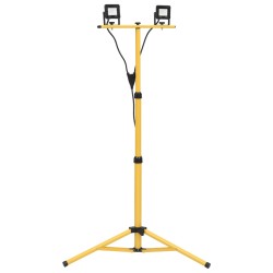 Proiector cu led și trepied, 2x10 w, alb cald