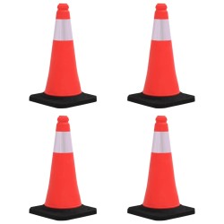 Conuri rutiere reflectorizante cu baze grele 4 buc. 50 cm
