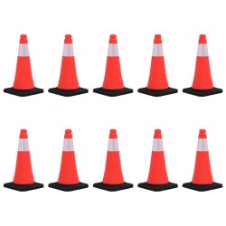 Conuri de trafic reflectorizante cu baze grele, 10 buc., 50 cm