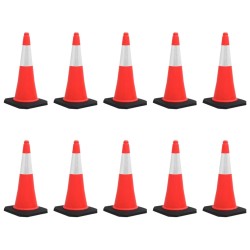 Conuri rutiere reflectorizante cu baze grele 10 buc. 75 cm