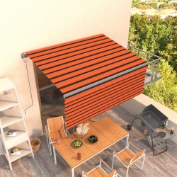 Copertină retractabilă automat, stor, portocaliu&maro 3,5x2,5 m