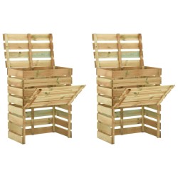 Compostor grădină din șipci 2 buc. 80x50x100 cm lemn pin tratat