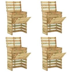 Compostor grădină din șipci 4 buc. 80x50x100 cm lemn pin tratat