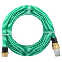 Furtun de aspirație cu racorduri din alamă, verde 1,1" 10 m pvc