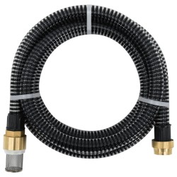 Furtun de aspirație cu racorduri din alamă, negru 1,1" 15 m pvc