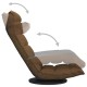 Scaun de podea pivotant, maro, material textil
