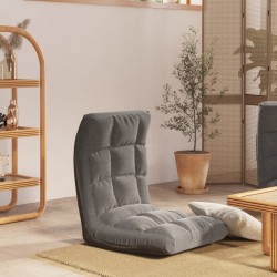 Scaun de podea pliabil, gri deschis, material textil