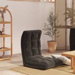 Scaun de podea pliabil, negru, material textil