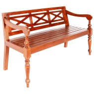 Bancă batavia, maro închis, 123 cm, lemn masiv mahon