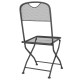 Scaune pliabile de grădină, 2 buc., antracit, plasă de metal