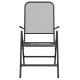 Scaune pliabile de grădină, 4 buc., antracit, plasă de metal
