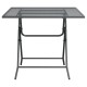 Masă de grădină antracit 80x80x72 cm plasă metalică expandată
