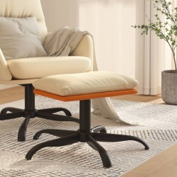 Taburet, crem, 60x60x36 cm, textil și piele ecologică