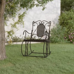 Bancă balansoar, negru, 84 cm, oțel