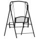 Bancă balansoar, negru, 124 cm, oțel Bancă balansoar, negru, 124 cm, oțel