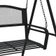 Bancă balansoar, negru, 124 cm, oțel Bancă balansoar, negru, 124 cm, oțel
