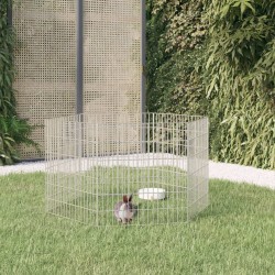Adăpost pentru animale cu 6 panouri, 54x60 cm, fier galvanizat