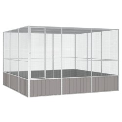 Colivie pentru păsări gri 302,5x324,5x211,5 cm oțel galvanizat