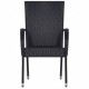 Set mobilier de grădină, 7 piese, negru