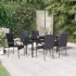 Set mobilier de grădină, 7 piese, negru