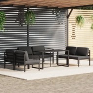 Set mobilier de grădină cu perne, 7 piese, antracit, aluminiu