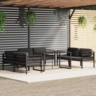 Set mobilier de grădină cu perne, 7 piese, antracit, aluminiu