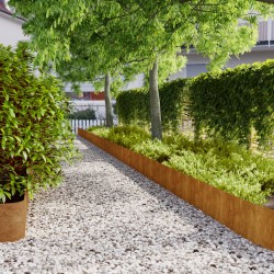 Borduri de gazon 10 buc. 25x103 cm oțel corten flexibil