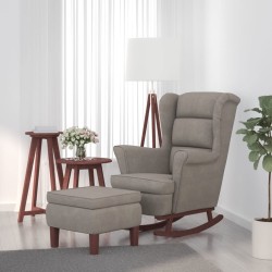 Balansoar cu spătar gri deschis și lemn masiv