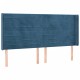 Tăblie de pat cu led, albastru închis, 203x16x118/128cm catifea Tăblie de pat cu led, albastru închis, 203x16x118/128cm catifea