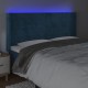 Tăblie de pat cu led, albastru închis, 203x16x118/128cm catifea Tăblie de pat cu led, albastru închis, 203x16x118/128cm catifea