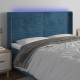 Tăblie de pat cu led, albastru închis, 203x16x118/128cm catifea Tăblie de pat cu led, albastru închis, 203x16x118/128cm catifea