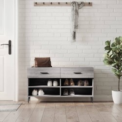 Bancă de pantofi, gri sonoma, 102x35x55 cm, lemn prelucrat