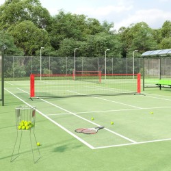 Plasă de tenis, negru și roșu, 500x100x87 cm, poliester