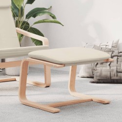 Taburet, crem, 60x60x39 cm, material textil