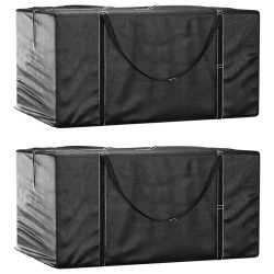 Genți depozitare perne, 2 buc., negru, 150x75x75 cm polietilenă