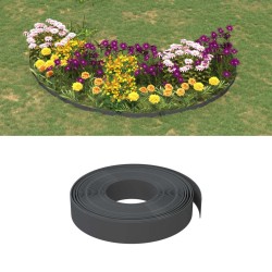 Bordură de grădină, gri, 10 m 10 cm, polietilenă