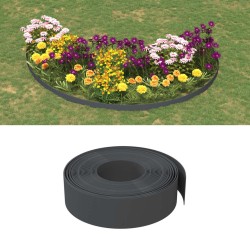 Bordură de grădină, gri, 10 m 15 cm, polietilenă