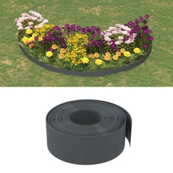 Bordură de grădină, gri, 10 m 20 cm, polietilenă