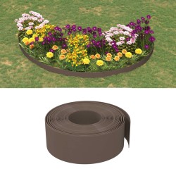 Bordură de grădină, maro, 10 m 20 cm, polietilenă