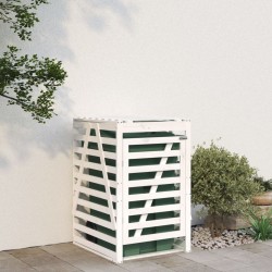 Depozitare coș de gunoi, alb, 84x90x128,5 cm, lemn masiv de pin