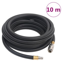 Furtun de aer hibrid, negru, 0,6", 10 m, cauciuc și pvc