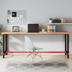 Banc de lucru 220x55x81,5 cm, lemn masiv de fag și metal