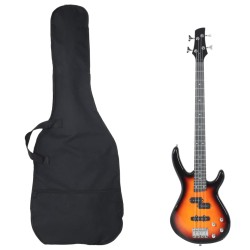 Chitara bass electrică începători, cu husă, maro/negru, 4/4 46"