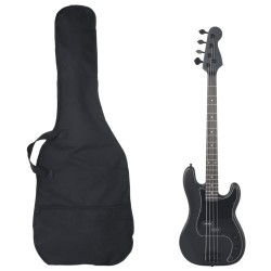 Chitara bass electrică începători, cu husă, negru, 4/4 46"