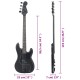 Chitara bass electrică începători, cu husă, negru, 4/4 46"