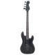 Chitara bass electrică începători, cu husă, negru, 4/4 46"