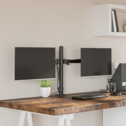 Suport de perete pentru monitor dublu vesa 75/100 mm negru oțel