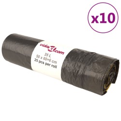 Saci de gunoi cu șnururi 250 buc negru 35 l