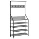 Suport de haine cu raft pantofi, sonoma gri, 90x34x184 cm